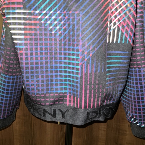 DKNY Women's Geometric Print Sweatshirt - Black Multicolor - Size Large - Picture 6 of 10